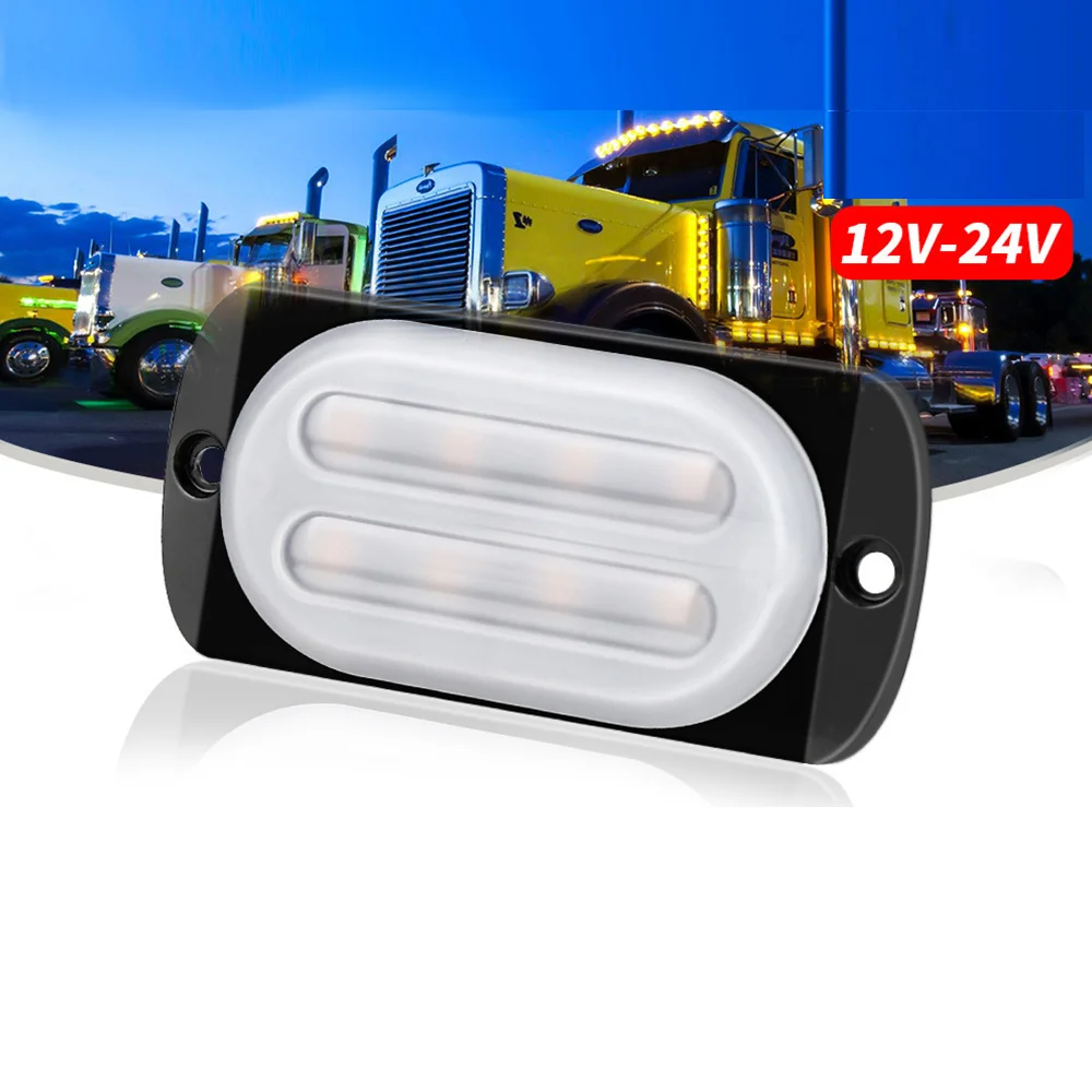 

4pcs Car Truck Side Light 8LED Ultra-thin Flashing Strobe Light 12-24V Weatherproof Emergency Beacon Driving Warning Bulb