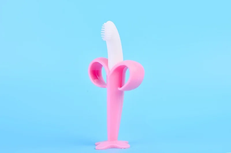 Горячая Распродажа детская силиконовая учебная зубная щетка безопасная