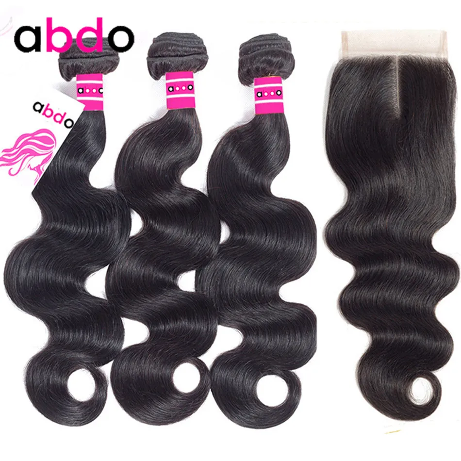Abdo объемные волнистые волосы пряди с закрытием бразильские человеческие 3 remy