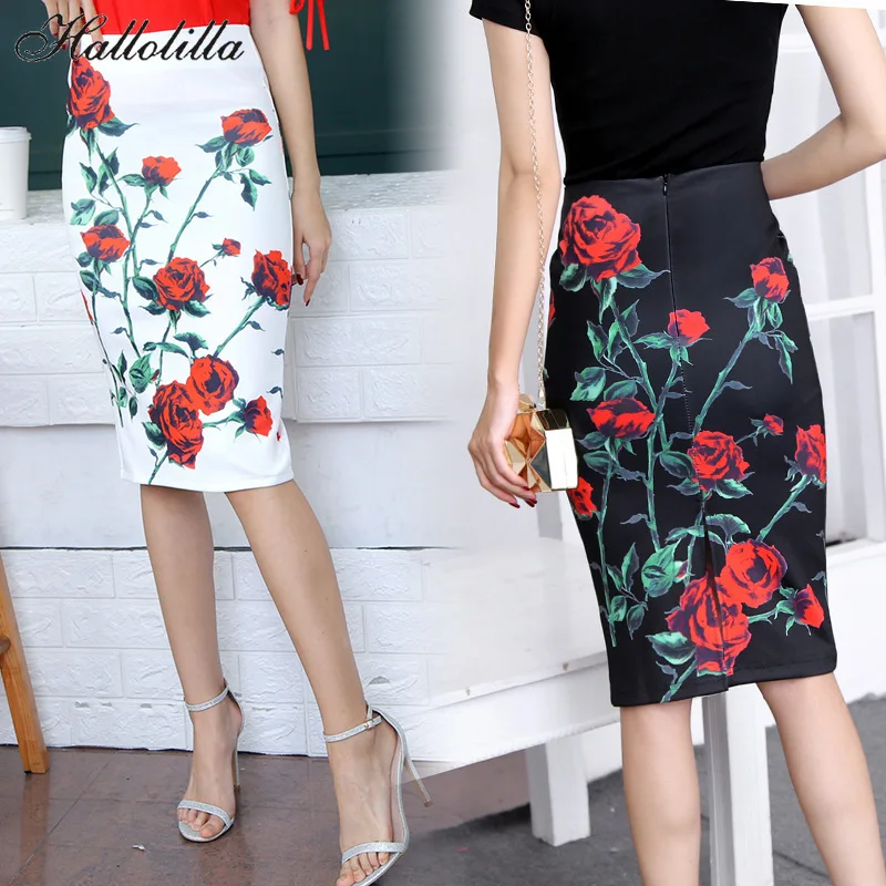 

Юбка-карандаш Женская до колен, Модный повседневный эластичный сарафан, с принтом, в стиле Харадзюку, на лето