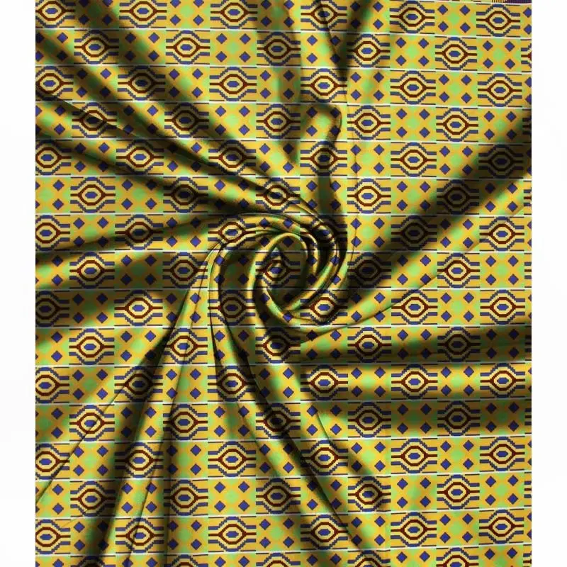 Нигерия Гана Kente шелковая ткань цифровая печать Анкара африканский восковой узор