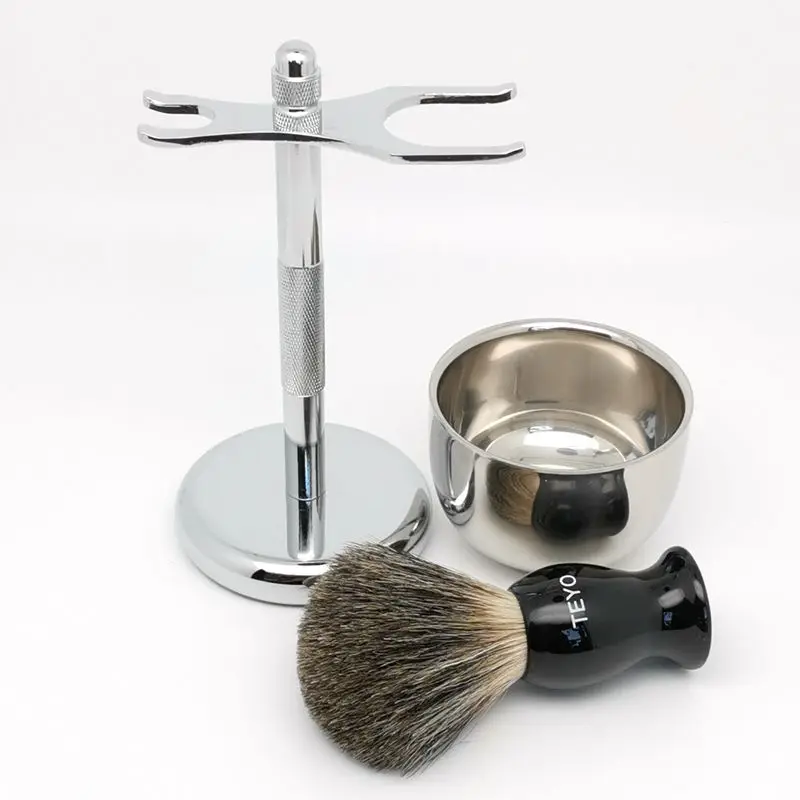 Набор кистей для бритья TEYO Pure Badger, подставка, чаша, идеально подходит для мужчин, инструменты для влажной бритвы от AliExpress RU&CIS NEW