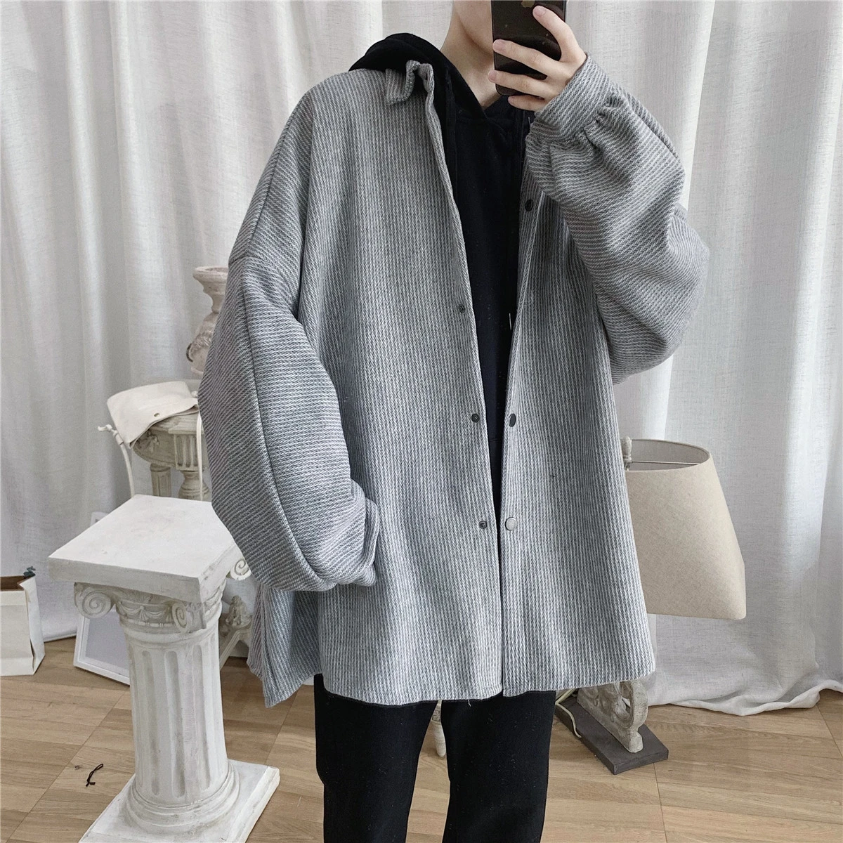 

Casual Casual Men Jacket Fashion Autumn Korean Style Spring Plus Size Cardigan Men Jacket Hommes Veste Men's Clothing DB60JK