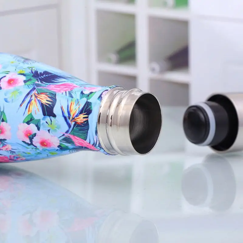 

500ml Insulated Bottle Outdoor Sports Reutilisable Water Cup Stainless Steel Fashion Trend Drink Bottles Dropship