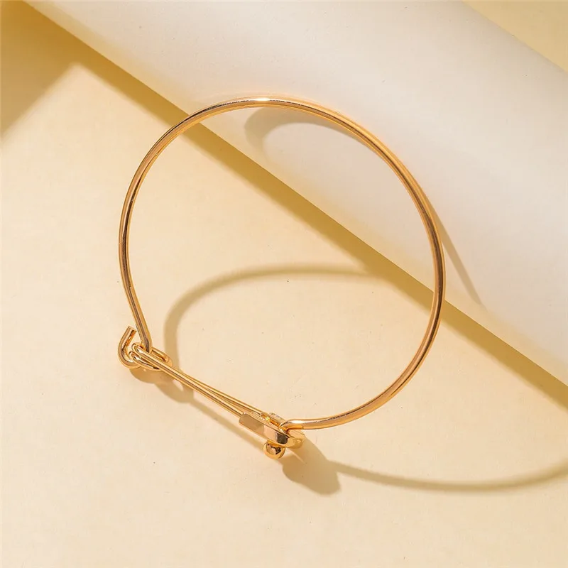 Модные золотые Цвет Pin дизайн браслет для мужчин и женщин медный Геометрия