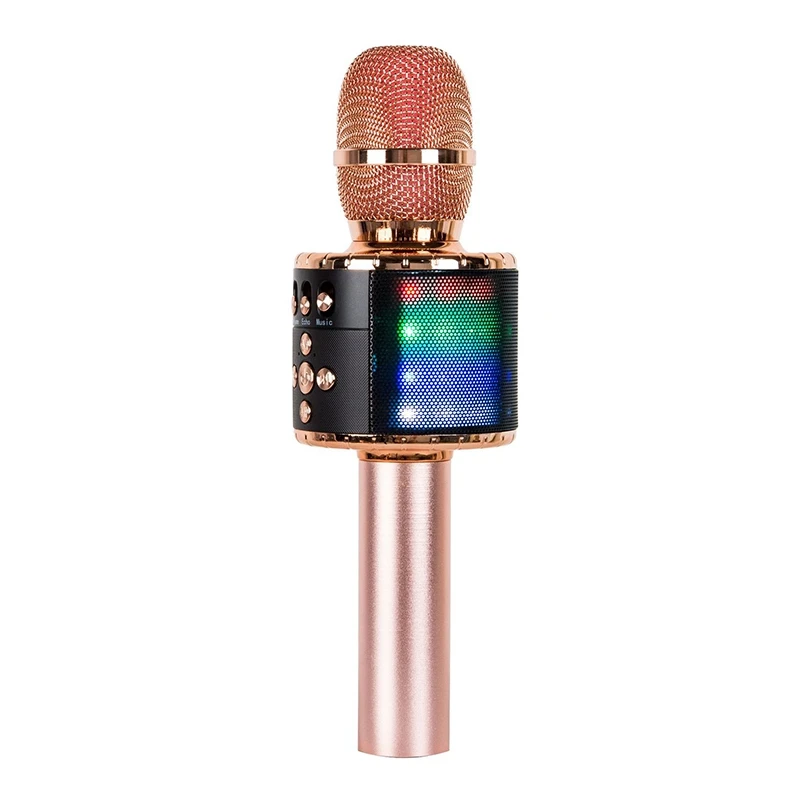 

Беспроводной микрофон, музыкальный Bluetooth-микрофон, портативный рекордер, микрофон с цветным светодиодный ным индикатором