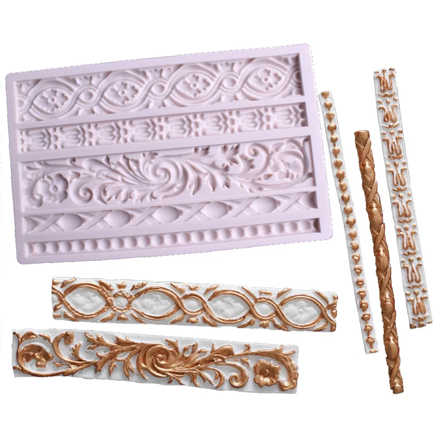 

Baroque Pattern Silicone Mold Designer Diy 3D Wall Panel Photo Frame Epoxy Resin Molds Plaster Casting Scroll Relief Flower Lace