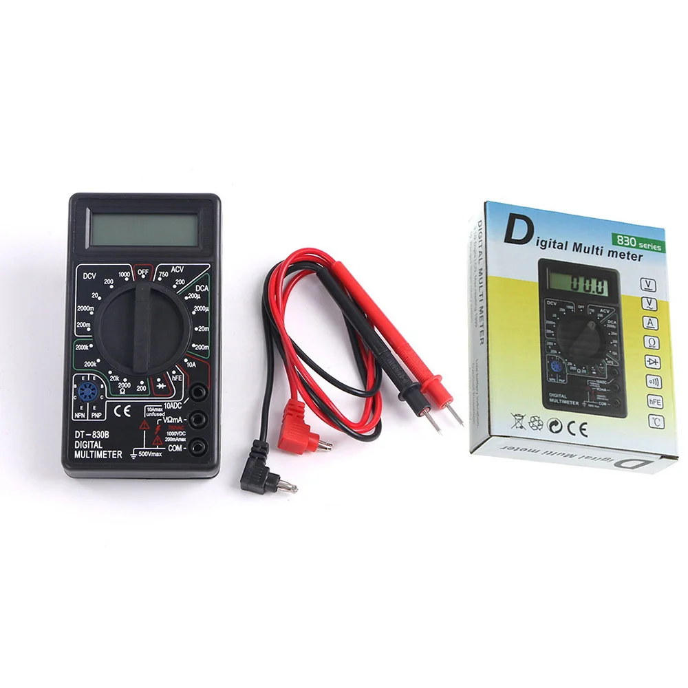 DT830B ЖК-дисплей цифровой мини-мультиметр Вольтметр Амперметр Омметр DC AC 750/1000V Ток