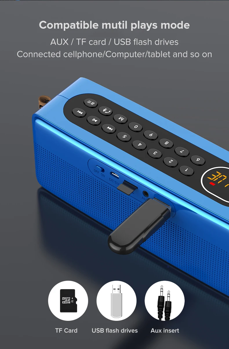 Bluetooth динамик fm радио TF USB флэш накопитель цифровой ключ Выберите песню