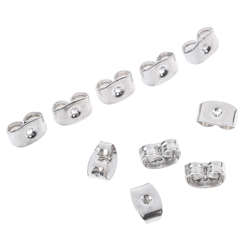 

30pcs 925 Silver Butterfly Earring Stopper Earrings Back Fit Stud Earrings Clasp DIY Earring Fashion Jewelry 4*6MM