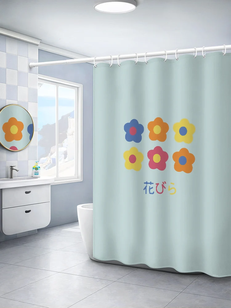 

Cute Cartoon Shower Curtain Flowers Thicken Art Shower Curtain Waterproof Separate Cortina De Ducha Bathroom Decor DE50YL