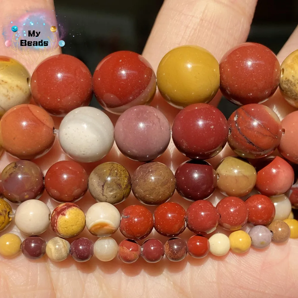 

Natural Mookaite Stone Beads 4 6 8 10 12mm Round Spacer Loose Beads For Jewelry Making Diy Necklace Bracelet Charm Accessories