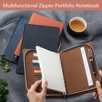 crocodile grain leather notebook folder a5 business zipper binder journal planner a6 portfolio notebook