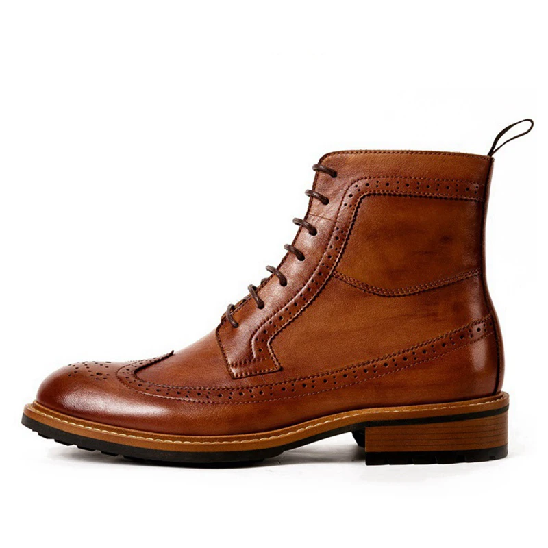 Винтажные Дизайнерские Мужские ботинки в стиле милитари для верховой езды из