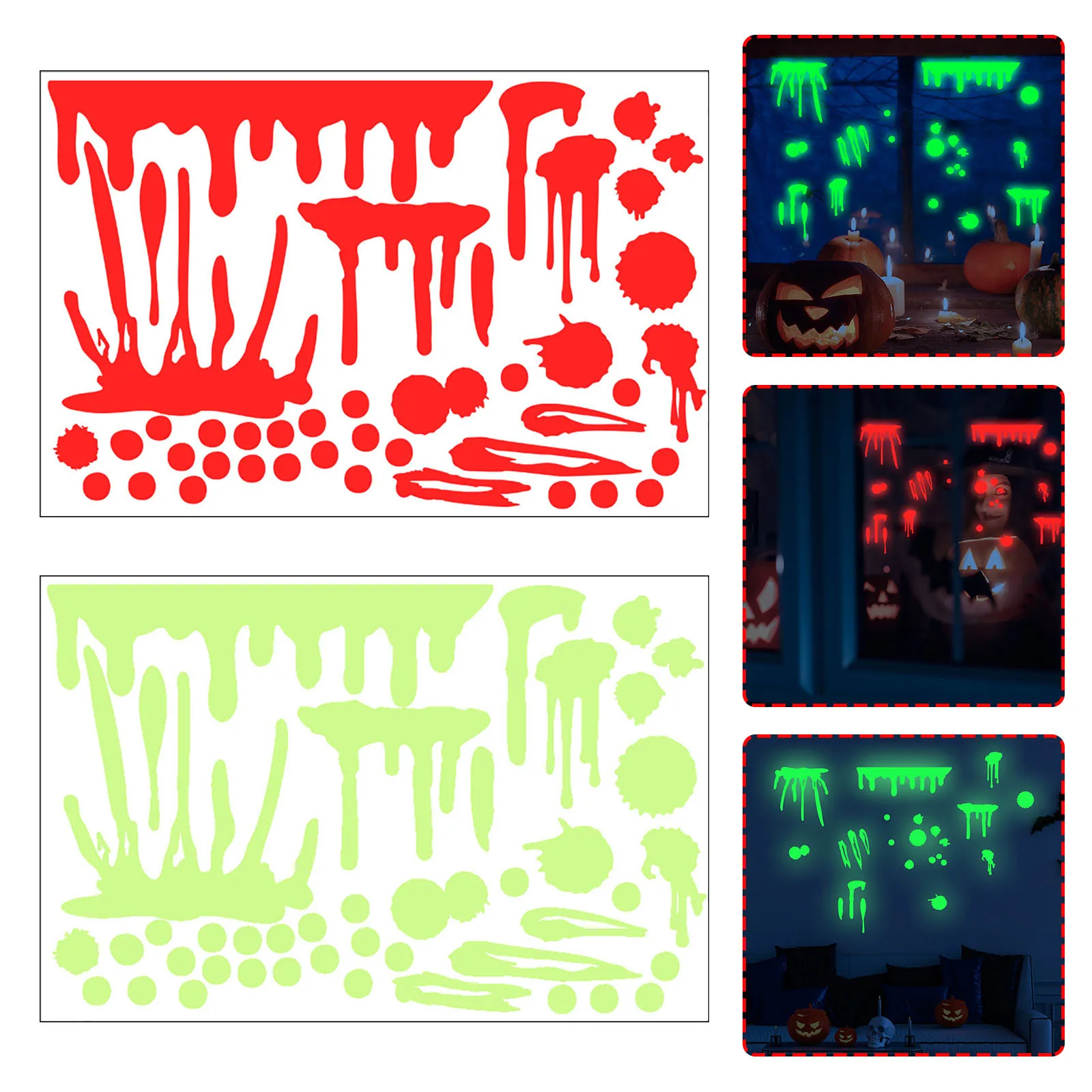 Светящаяся кровь для Хэллоуина флуоресцентные страшные наклейки на окна сделай