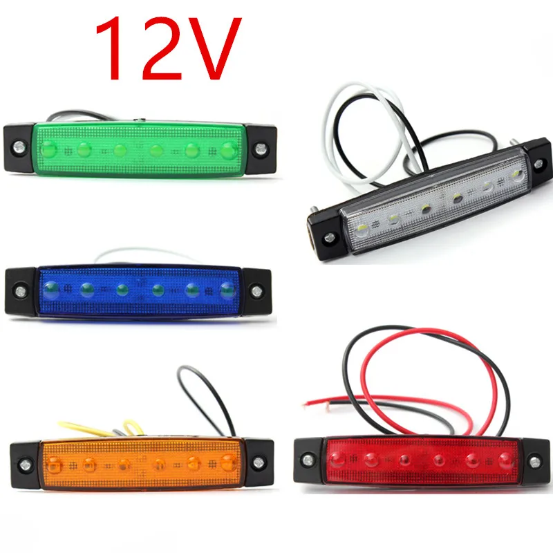 2 шт./лот 12 В 6 светодиодов боковые габаритные огни для грузовика прицепа