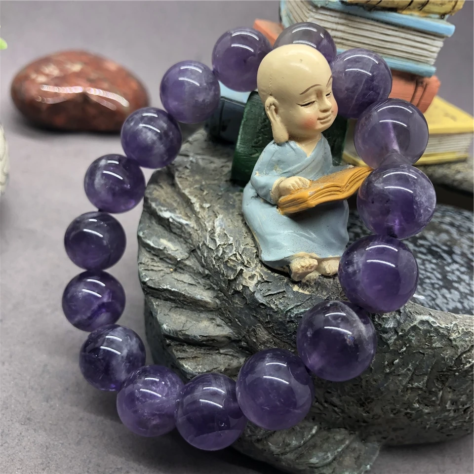 

Natural Dreamily Amethyst Stone Beads Bracelets For Women 6-12mm Crystal Jewelry