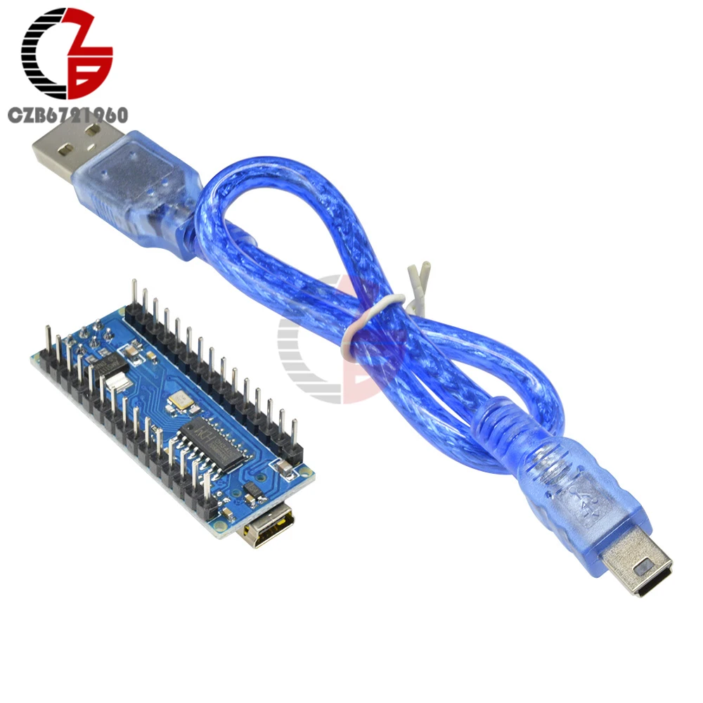 Плата микроконтроллера Mini USB CH340 CH340G Nano V3.0 ATmega328 плата 16 м 5 В для Arduino с USB-кабелем |