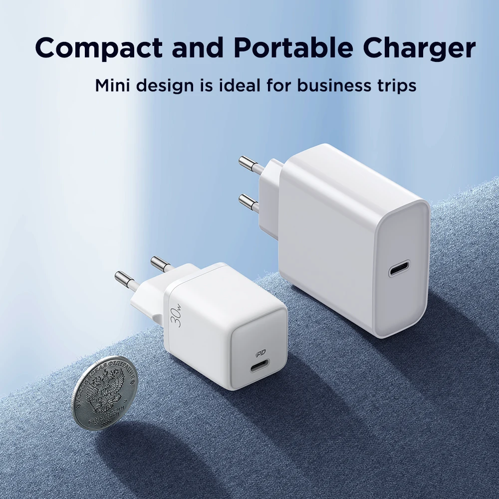 joyroom 30w usb c charger support type c pd fast charge qc3 0 portable charger for iphone 13 12 pro max ipad phone pd charger free global shipping