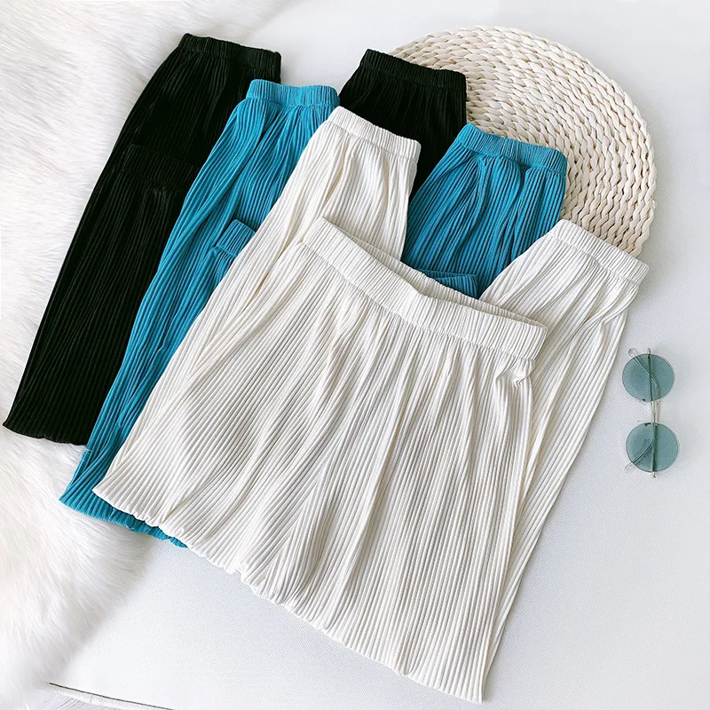 

Women's Pants Icy and Breathable Women's Summer Wijde Pijpen Broek Thin Drape Loose Casual Radish Pants Nine-point Beam Pants