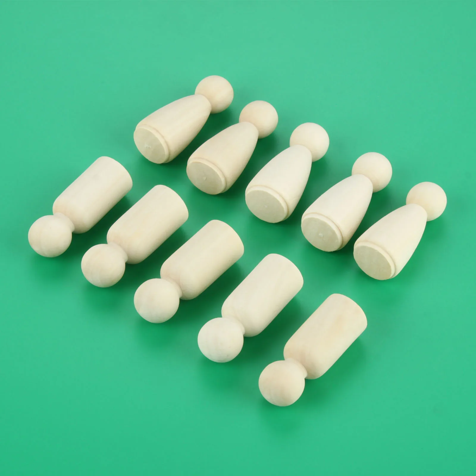 

50Pcs 55mm Unfinished Female Male Natural Wooden Peg Dolls Unpainted Figures Wedding Cake Topper Crafts DIY Gift Room Decoration