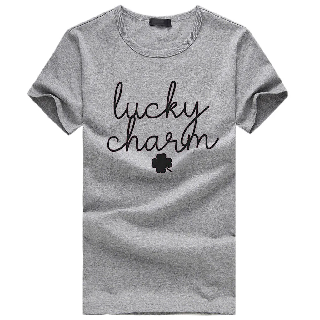 Новая футболка Топы женские День Святого Патрика Зеленый Круглый вырез короткий