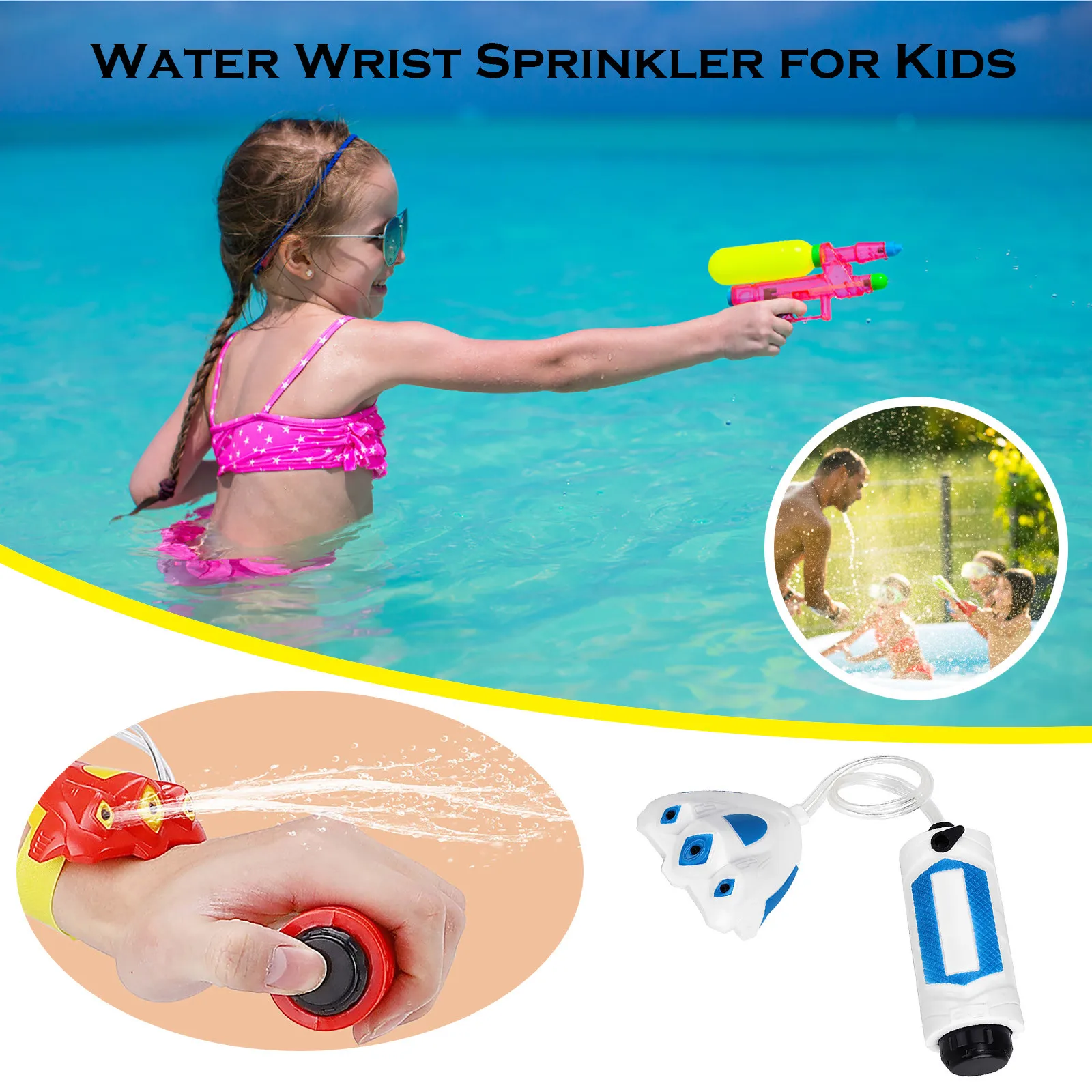 

Water Wrist Sprinkler For Kids Summer Bathroom Beach Mini Wrist Sprinkler Toys Summer Outdoor Seaside Beach Toy For Children