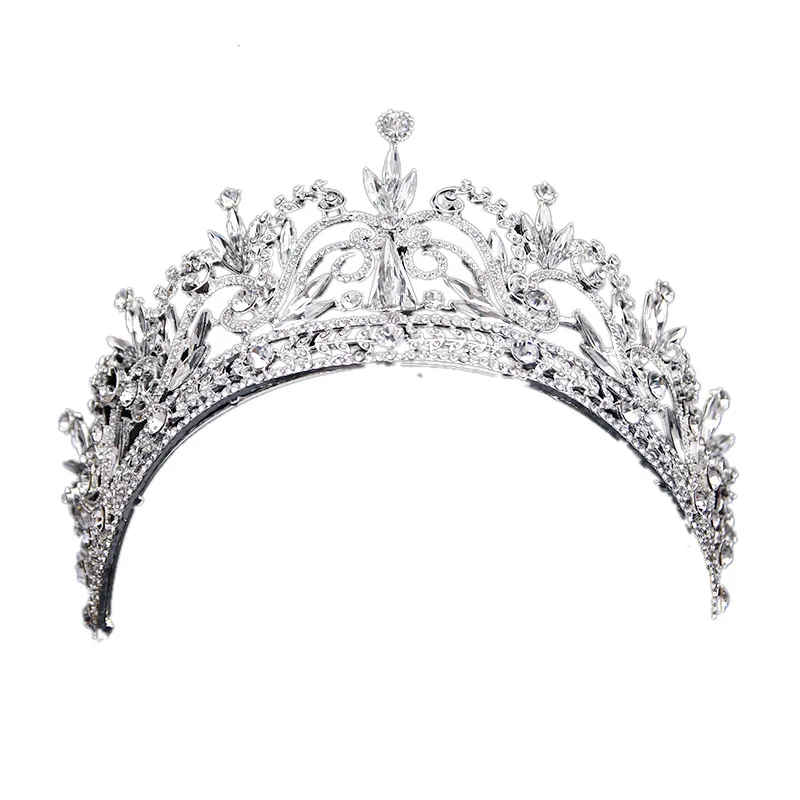 

New Bridal Headdress White Crystal Crown Bride Princess Crown Hair Clasp Wedding Hair Accessories Ornament