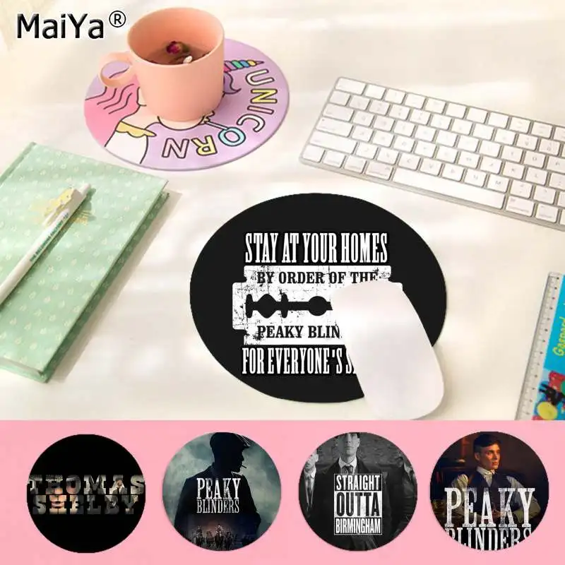 

MaiYa Vintage Cool Peaky Blinders Gaming round Mouse Pad Computer Mats gaming Mousepad Rug For PC Laptop Notebook