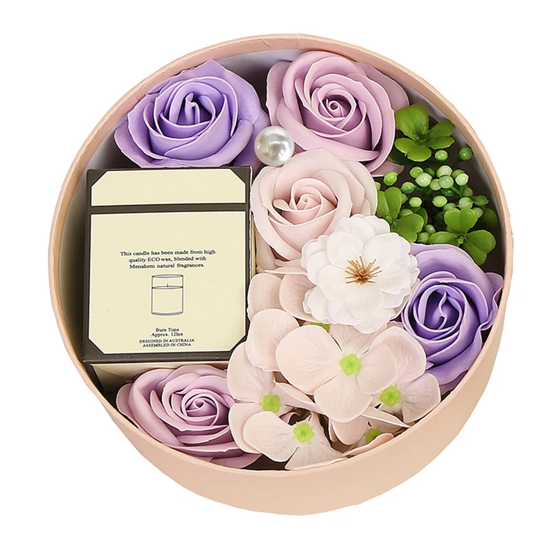 

New Year's Valentine's Day Creatives Gifts Aromatherapy Soap Flower Small Round Box Holiday Birthday Gift For Girlfriend FPing