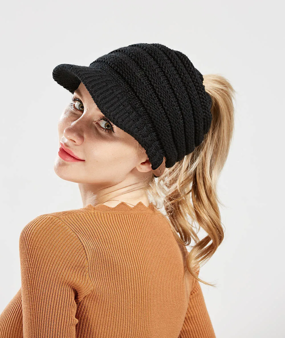 2020 Новинка теплая осенняя и зимняя хлопковая шерстяная вязаная шапка с козырьком