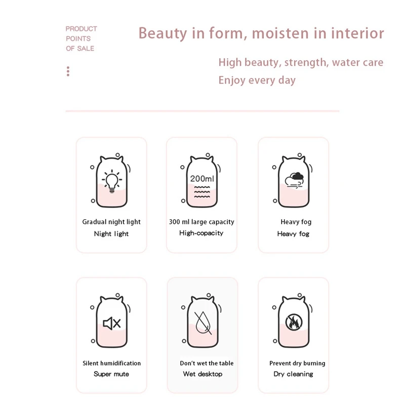 

Household Aromatherapy Spray Desktop Air Humidifier Cute Pet Planet Cat Aroma Essential Oil Diffuser with LED