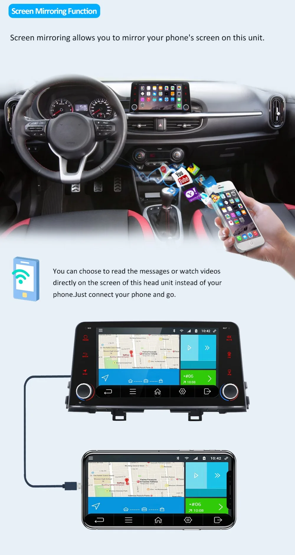 Bosion Android 9,0 Octa Core автомобильный DVD подгонка GPS KIA Picanto Morning Автомобильный плеер навигация GPS радио