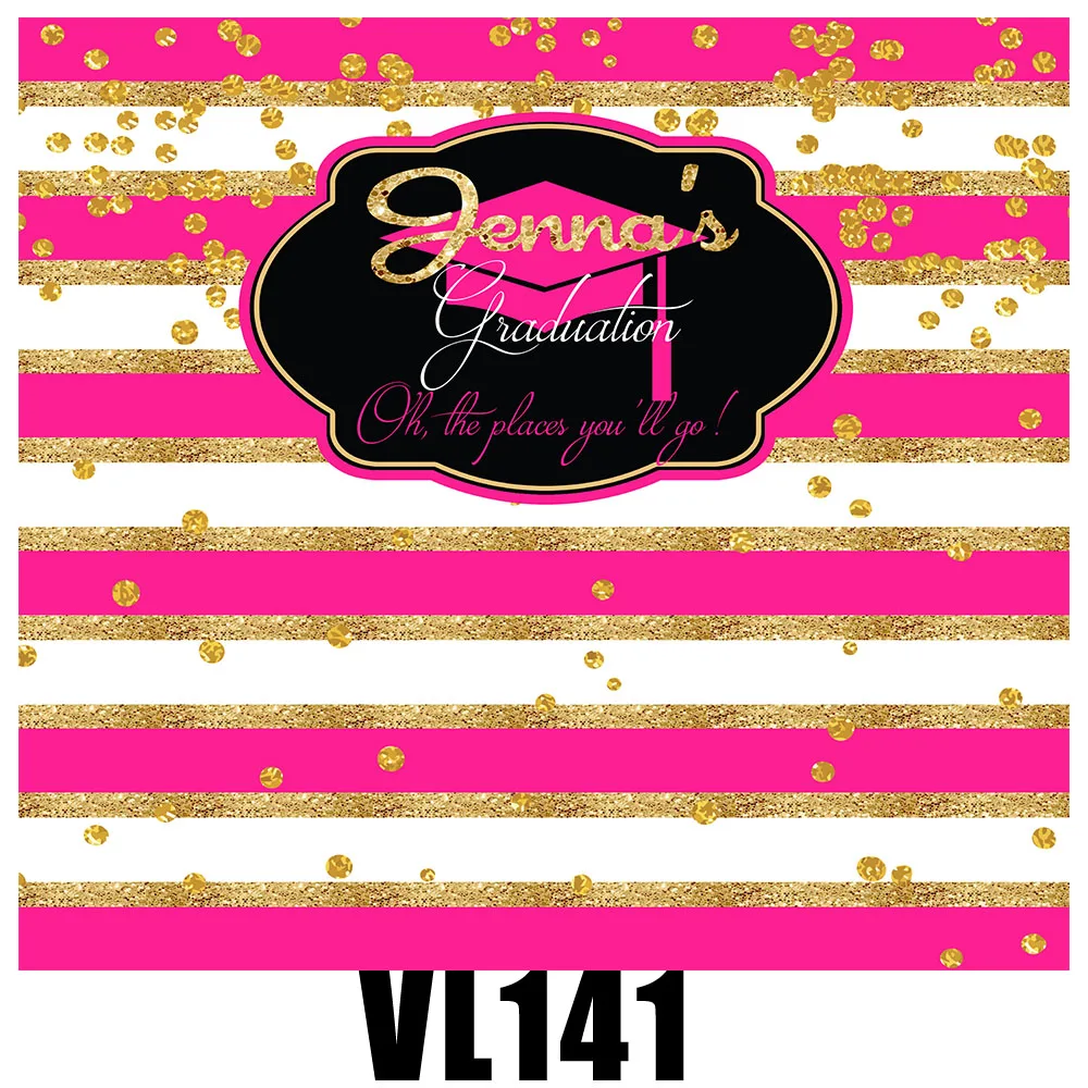 

Виниловый фон HUAYI для фотосъемки с изображением золотых розовых полос VL141