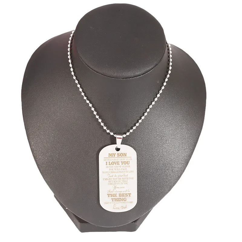 Ожерелье из нержавеющей стали для женщин военная армейская бирка собаки мой сын