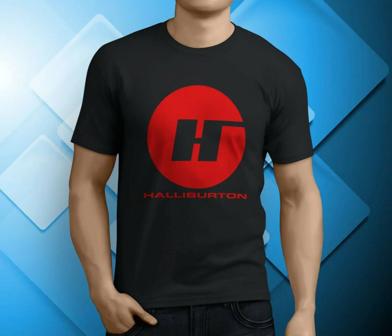 Мужская футболка halliбертон с изображением чистой энергии сверления глубоких вод