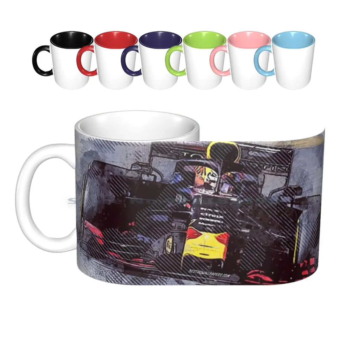

Car Ceramic Mugs Coffee Cups Milk Tea Mug Team Car Racing Racing Creative Trending Vintage Gift Bottle Cup