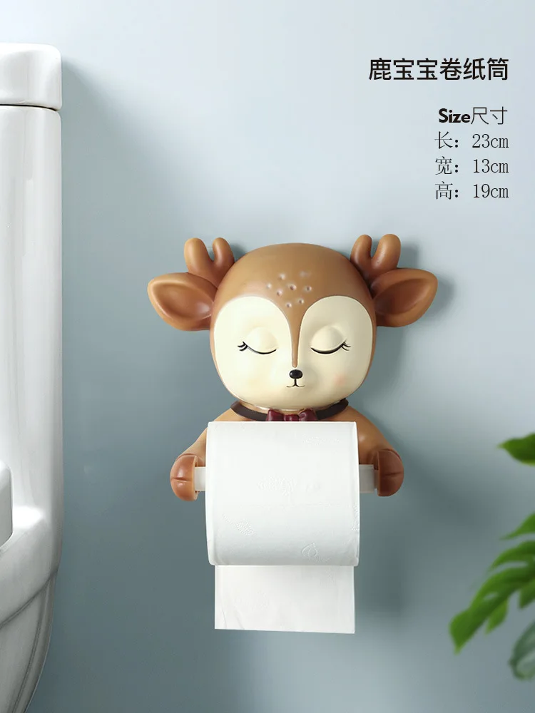 

Modern and simple household creative paper roll tube toilet shelf toilet no-punch wall type paper towel box hanging ornaments