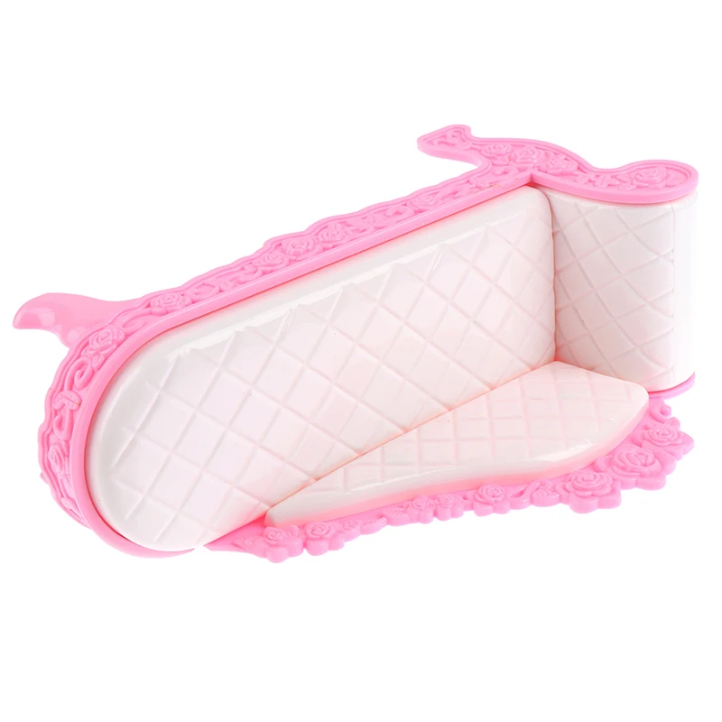 Модный розовый длинный диван с подушками масштаб 1/12 мебель для кукольного домика