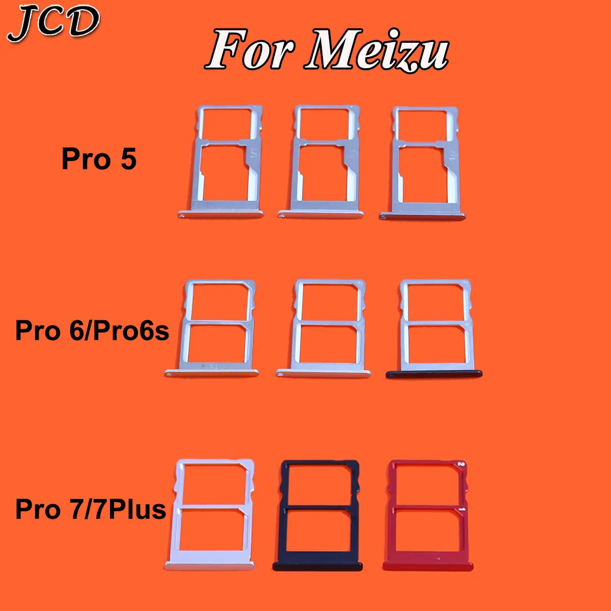 JCD лоток для sim-карты слот Держатель адаптеры для Meizu Pro5/Pro6 Pro 6 S/Pro 7 7plus Запасные детали дешевые аксессуары