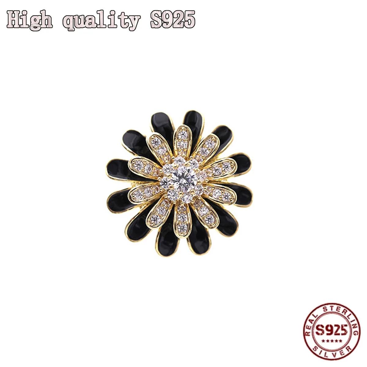 

High Quality Simple Brooch with Light Proof Neckline Beautiful Sunflower Pearl Cardigan Shirt Accessories Women's Brooch