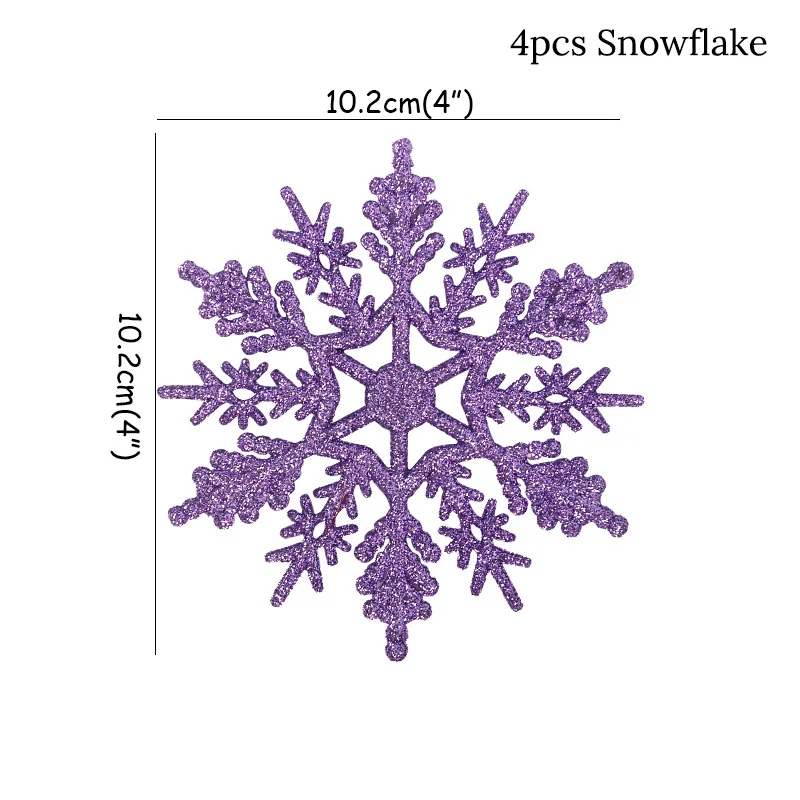 4pcs Snowflake 4/30 шт. белый Пластик поддельные Снежинка Подвески для рождественской вечеринки Подвески год Рождественская елка украшения вечерние украшения для носа - Цвет: 4pcs Snowflake