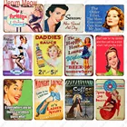 Винтажная Женская металлическая тарелка, кухня, сексуальная девушка, дом, декор для кухни, кофе, ретро жестяной знак, время пива, настенные наклейки, WY135