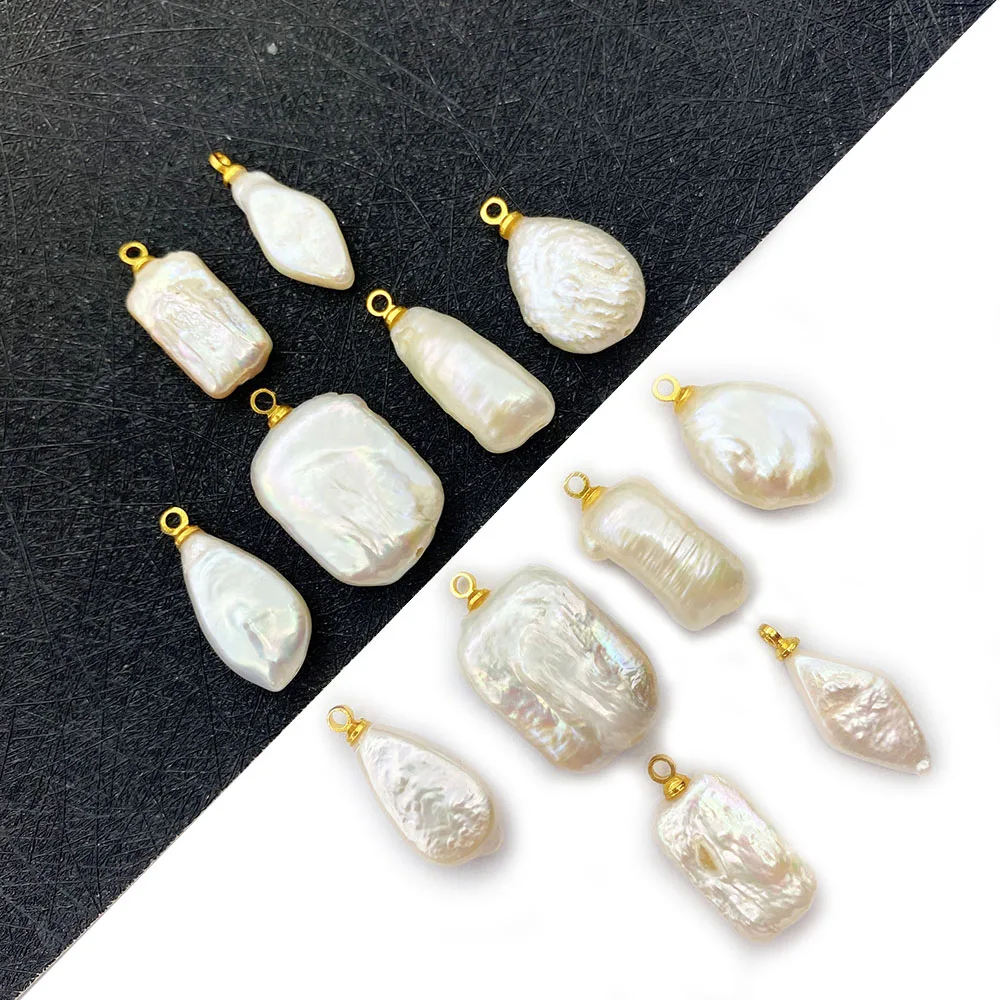 

1pcs Natural Freshwater Pearl Pendant White Pearl for DIY Making Jewelry Necklace Earrings Bracelet Accessories Supplies Charm
