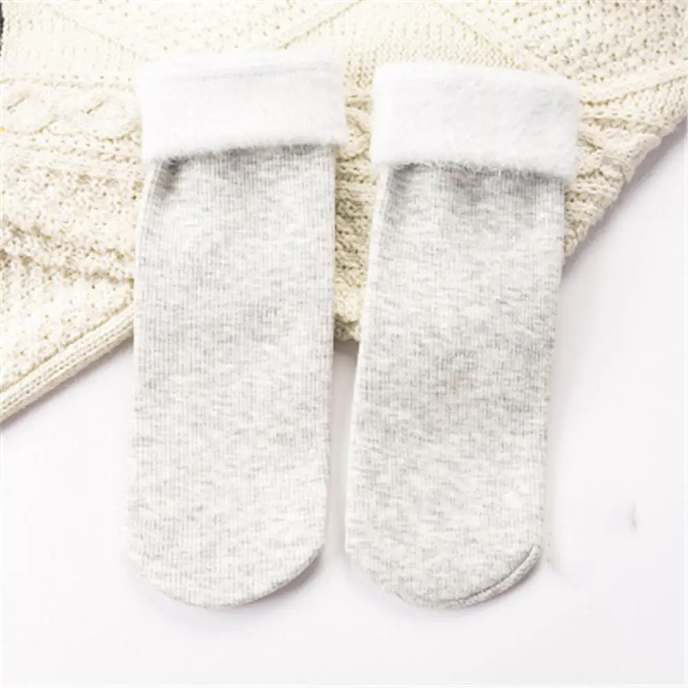 

1 Pair Solid Color Plush Velet Women Socks Thick Female Autumn Winter Warm Cotton Socks Adult Indoor Floor Sleep Socks Drop Ship