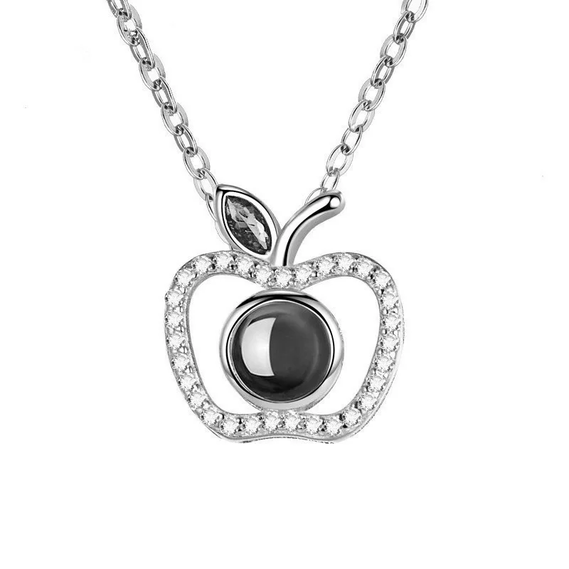 style 6 silver Amxiu DIY, Ожерелье I Do, 100 языков, проекционное Ожерелье I love you, 925 пробы, серебряное ожерелье для женщин, свадебное ювелирное изделие, подарок - Окраска металла: style 6 silver