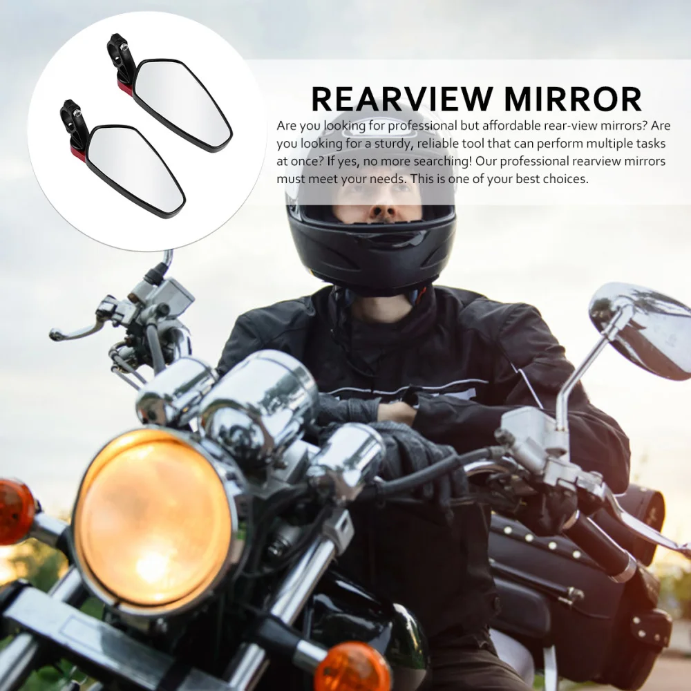 

1 Pair Motorcycle Handlebar Reversing Mirror All Aluminum Rearview Mirror Reflector Modification Accessories (Red)