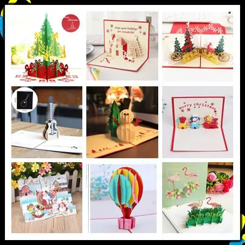 3D Новогодняя и Рождественская открытка всплывающая карта праздничная на День