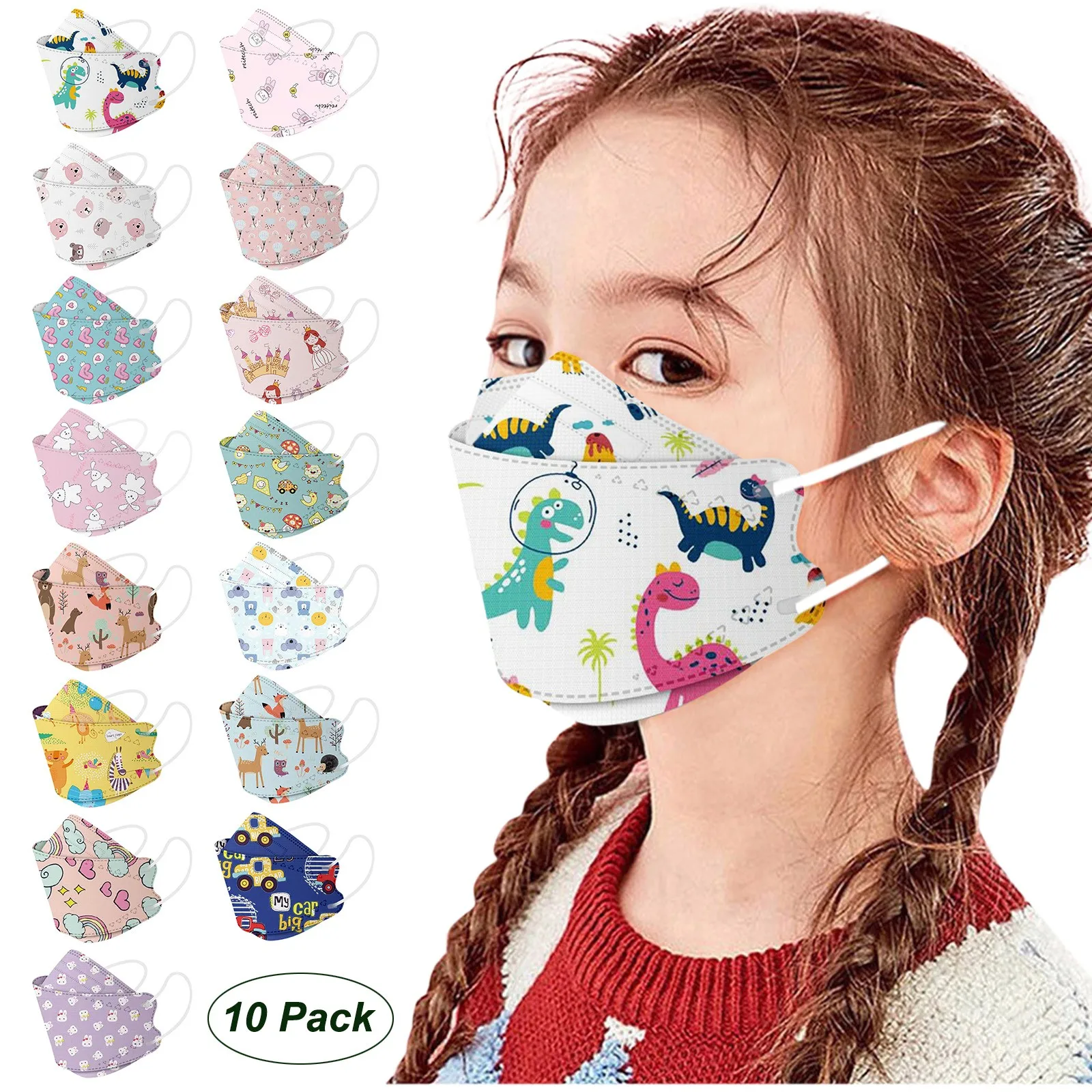 

10/50pc Baby Kids Cartoon Mask For Face Protection 4-layer Anti-dust Pm2.5 Filter Face Masks 0-3year Earloop Bandage Facemask