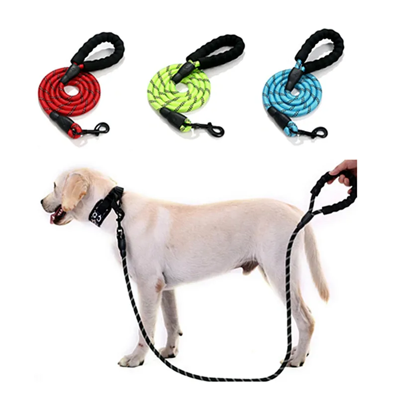 

Поводок для собак 60 дюймов, светоотражающая прочная нейлоновая веревка для бега, дрессировки, для больших и маленьких поводков